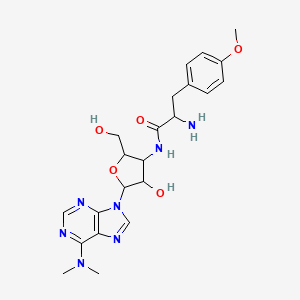 2-Amino-N-{5-[6-(dimethylamino)-9H-purin-9-yl]-4-hydroxy-2-(hydroxymethyl)oxolan-3-yl}-3-(4-methoxyphenyl)propanamide