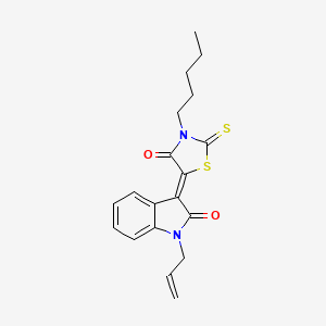 molecular formula C19H20N2O2S2 B12039245 5-(1-Allyl-2-oxoindolin-3-ylidene)-3-pentyl-2-thioxothiazolidin-4-one CAS No. 611185-70-7