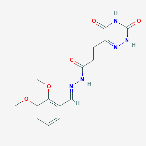 molecular formula C15H17N5O5 B12039260 N'-[(E)-(2,3-dimethoxyphenyl)methylidene]-3-(3,5-dioxo-2,3,4,5-tetrahydro-1,2,4-triazin-6-yl)propanehydrazide 