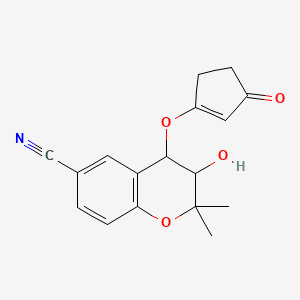 3-Hydroxy-2,2-dimethyl-4-(3-oxocyclopenten-1-yl)oxy-3,4-dihydrochromene-6-carbonitrile