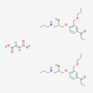 molecular formula C42H66N2O12 B120393 1-Propanone, 1-(4-(2-hydroxy-3-(propylamino)propoxy)-3-(propoxymethyl) phenyl)-, (E)-2-butenedioate CAS No. 152271-02-8