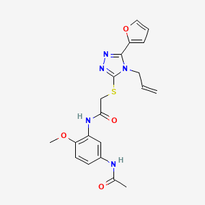 molecular formula C20H21N5O4S B12039455 N-[5-(Acetylamino)-2-methoxyphenyl]-2-{[4-allyl-5-(2-furyl)-4H-1,2,4-triazol-3-YL]sulfanyl}acetamide CAS No. 573696-55-6