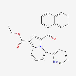 molecular formula C27H20N2O3 B12039616 Ethyl 3-(1-naphthoyl)-5-(2-pyridinyl)-1-indolizinecarboxylate CAS No. 618070-13-6