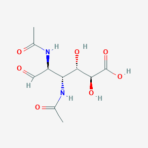 molecular formula C10H16N2O7 B1203966 D-Mannuronic acid, 2,3-bis(acetylamino)-2,3-dideoxy- CAS No. 82953-40-0