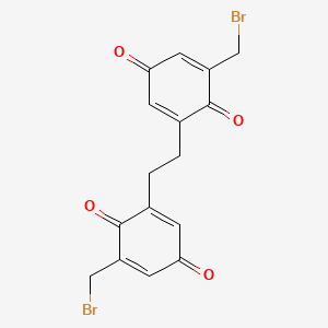 molecular formula C16H12Br2O4 B1203971 2,2'-Ethylenebis(6-(bromomethyl)-4-benzoquinone) CAS No. 87050-83-7