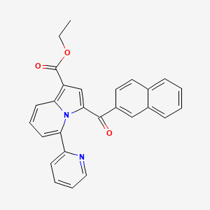 molecular formula C27H20N2O3 B12039760 Ethyl 3-(2-naphthoyl)-5-(2-pyridinyl)-1-indolizinecarboxylate CAS No. 618070-14-7