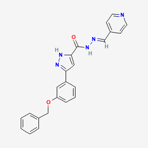 molecular formula C23H19N5O2 B12039813 3-(3-(Benzyloxy)phenyl)-N'-(4-pyridinylmethylene)-1H-pyrazole-5-carbohydrazide 