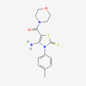 molecular formula C15H17N3O2S2 B1203982 [4-Amino-3-(4-methylphenyl)-2-sulfanylidene-5-thiazolyl]-(4-morpholinyl)methanone CAS No. 57037-01-1