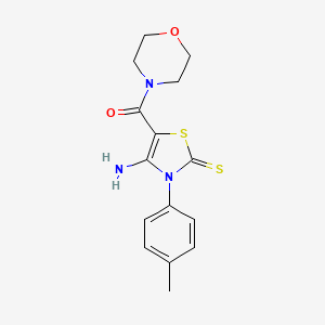 [4-Amino-3-(4-methylphenyl)-2-sulfanylidene-5-thiazolyl]-(4-morpholinyl)methanone