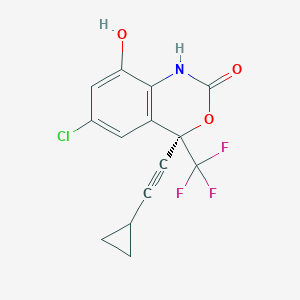 molecular formula C14H9ClF3NO3 B120399 (4R)-6-chloro-4-(2-cyclopropylethynyl)-8-hydroxy-4-(trifluoromethyl)-1H-3,1-benzoxazin-2-one CAS No. 342621-26-5