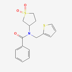 molecular formula C16H17NO3S2 B1203991 N-(1,1-dioxo-3-thiolanyl)-N-(thiophen-2-ylmethyl)benzamide 