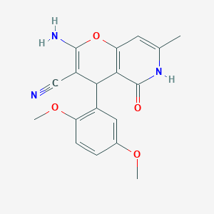 molecular formula C18H17N3O4 B12039942 2-amino-4-(2,5-dimethoxyphenyl)-7-methyl-5-oxo-5,6-dihydro-4H-pyrano[3,2-c]pyridine-3-carbonitrile 