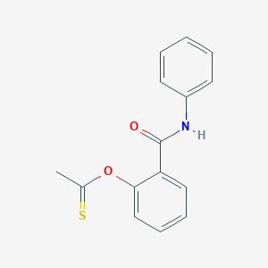 molecular formula C15H13NO2S B1203999 Ethanethioic acid, O-(2-((phenylamino)carbonyl)phenyl) ester CAS No. 53372-00-2