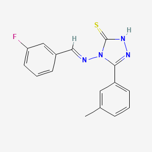 molecular formula C16H13FN4S B12040034 4-((3-Fluorobenzylidene)amino)-5-(m-tolyl)-4H-1,2,4-triazole-3-thiol CAS No. 478256-36-9