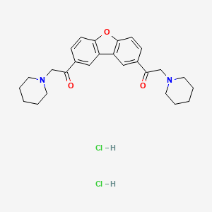 molecular formula C26H32Cl2N2O3 B1204009 Bis(omega-piperidinylacetyl)dibenzofuran CAS No. 36115-07-8