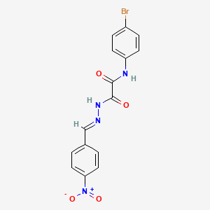 molecular formula C15H11BrN4O4 B12040103 N-(4-bromophenyl)-2-[(2E)-2-(4-nitrobenzylidene)hydrazinyl]-2-oxoacetamide 