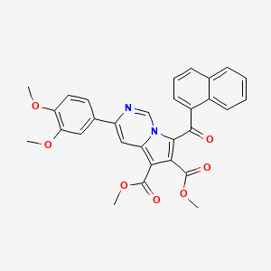 molecular formula C30H24N2O7 B12040231 Dimethyl 7-(1-naphthoyl)-3-(3,4-dimethoxyphenyl)pyrrolo[1,2-c]pyrimidine-5,6-dicarboxylate CAS No. 618070-20-5