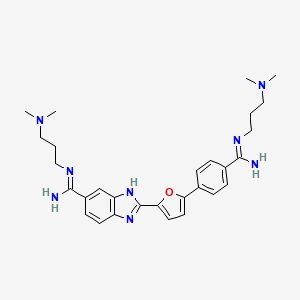 B1204024 N'-[3-(dimethylamino)propyl]-2-[5-[4-[N'-[3-(dimethylamino)propyl]carbamimidoyl]phenyl]furan-2-yl]-3H-benzimidazole-5-carboximidamide CAS No. 213972-23-7