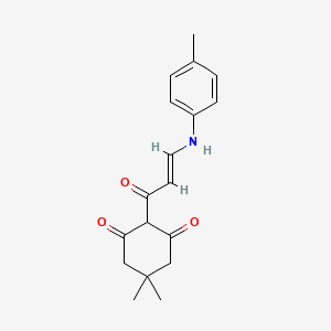 molecular formula C18H21NO3 B1204026 5,5-dimethyl-2-[(E)-3-(4-methylanilino)prop-2-enoyl]cyclohexane-1,3-dione 