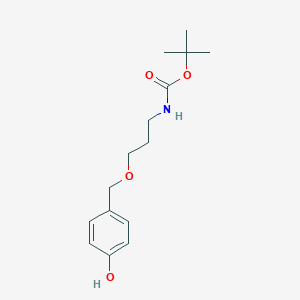 molecular formula C15H23NO4 B12040601 tert-Butyl 3-[(4-hydroxybenzyl)oxy]propylcarbamate, AldrichCPR 