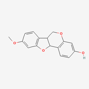 molecular formula C16H14O4 B1204081 9-Methoxy-6a,11a-dihydro-6H-[1]benzofuro[3,2-c]chromen-3-ol 