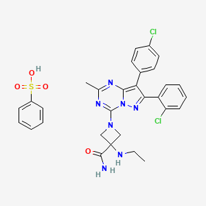 molecular formula C30H29Cl2N7O4S B12040812 CE-178253 benzenesulfonate CAS No. 956246-95-0