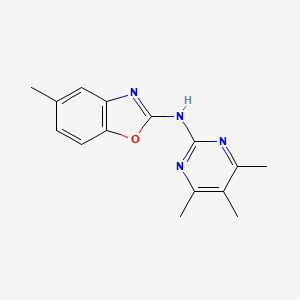 molecular formula C15H16N4O B1204085 5-methyl-N-(4,5,6-trimethylpyrimidin-2-yl)-1,3-benzoxazol-2-amine 