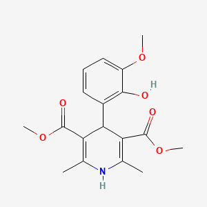 molecular formula C18H21NO6 B12040995 Dimethyl 4-(2-hydroxy-3-methoxyphenyl)-2,6-dimethyl-1,4-dihydro-3,5-pyridinedicarboxylate 