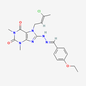 molecular formula C20H23ClN6O3 B12041002 4-Ethoxybenzaldehyde {7-[(2Z)-3-chloro-2-butenyl]-1,3-dimethyl-2,6-dioxo-2,3,6,7-tetrahydro-1H-purin-8-YL}hydrazone CAS No. 478253-30-4