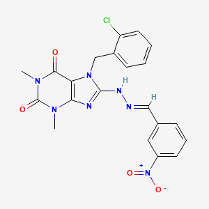 molecular formula C21H18ClN7O4 B12041041 3-Nitrobenzaldehyde [7-(2-chlorobenzyl)-1,3-dimethyl-2,6-dioxo-2,3,6,7-tetrahydro-1H-purin-8-YL]hydrazone 