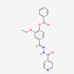 molecular formula C22H19N3O4 B12041107 2-ethoxy-4-{(E)-[2-(pyridin-4-ylcarbonyl)hydrazinylidene]methyl}phenyl benzoate 