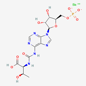 molecular formula C15H19BaN6O11P B1204115 N-((9-beta-Ribofuranosyl-9H-purin-6-yl)carbamoyl)threonine CAS No. 49709-17-3