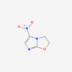 molecular formula C5H5N3O3 B1204119 2,3-Dihydro-5-nitroimidazo(2,1-b)oxazole CAS No. 69542-88-7