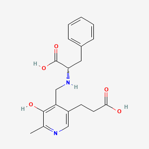molecular formula C19H22N2O5 B1204124 alpha(5)-Pyridoxalphenylalanine acetic acid CAS No. 23847-74-7