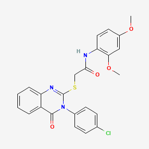 molecular formula C24H20ClN3O4S B12041424 2-{[3-(4-chlorophenyl)-4-oxo-3,4-dihydroquinazolin-2-yl]sulfanyl}-N-(2,4-dimethoxyphenyl)acetamide CAS No. 477329-39-8