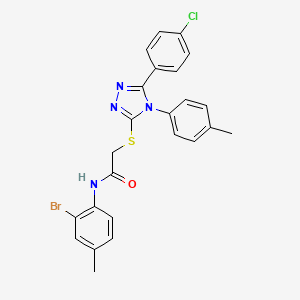 molecular formula C24H20BrClN4OS B12041471 N-(2-bromo-4-methylphenyl)-2-{[5-(4-chlorophenyl)-4-(4-methylphenyl)-4H-1,2,4-triazol-3-yl]sulfanyl}acetamide CAS No. 332947-82-7