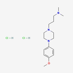 molecular formula C16H29Cl2N3O B1204149 1-Piperazinepropanamine, 4-(4-methoxyphenyl)-N,N-dimethyl-, dihydrochloride CAS No. 22204-87-1