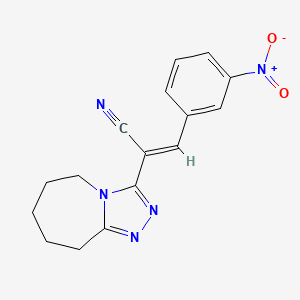 molecular formula C16H15N5O2 B12041504 (2E)-3-(3-Nitrophenyl)-2-(6,7,8,9-tetrahydro-5H-[1,2,4]triazolo[4,3-A]azepin-3-YL)-2-propenenitrile 