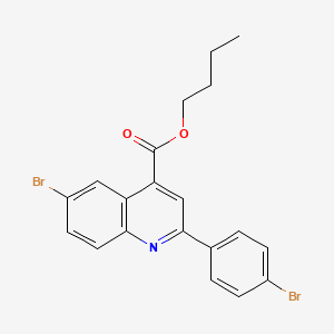 molecular formula C20H17Br2NO2 B12041591 Butyl 6-bromo-2-(4-bromophenyl)quinoline-4-carboxylate 