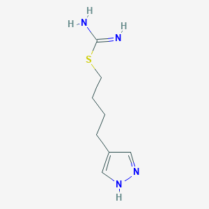 B1204166 Carbamimidothioic acid, 4-(1H-pyrazol-4-yl)butyl ester CAS No. 91918-09-1