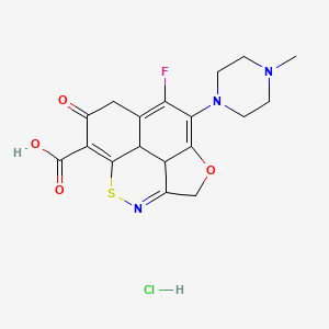 3H,8H-4-Oxa-1-thia-9b-azacyclopenta(cd)phenalene-9-carboxylic acid, 6-fluoro-5-(4-methyl-1-piperazinyl)-8-oxo-, monohydrochloride