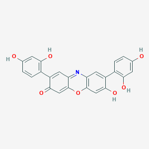 molecular formula C24H15NO7 B12041871 2,8-Bis(2,4-dihydroxyphenyl)-7-hydroxyphenoxazin-3-one 