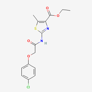 molecular formula C15H15ClN2O4S B12041973 Ethyl 2-(((4-chlorophenoxy)acetyl)amino)-5-methyl-1,3-thiazole-4-carboxylate CAS No. 421580-82-7