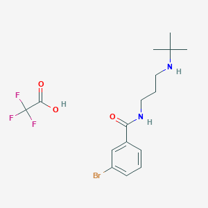 molecular formula C16H22BrF3N2O3 B12041990 3-bromo-N-[3-(tert-butylamino)propyl]benzamide, trifluoroacetic acid 