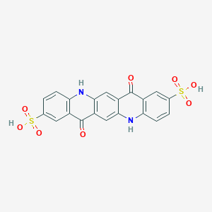 molecular formula C60H30Al2N6O24S6 B012042 Dialuminum tris(5,7,12,14-tetrahydro-7,14-dioxoquino[2,3-b]acridine-2,9-disulfonate) CAS No. 19795-24-5