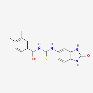 3,4-dimethyl-N-[[(2-oxo-1,3-dihydrobenzimidazol-5-yl)amino]-sulfanylidenemethyl]benzamide