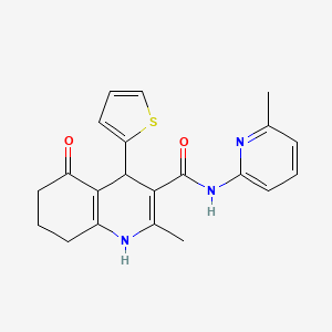 molecular formula C21H21N3O2S B12042140 2-Methyl-N-(6-methylpyridin-2-yl)-5-oxo-4-(thiophen-2-yl)-1,4,5,6,7,8-hexahydroquinoline-3-carboxamide CAS No. 362487-45-4