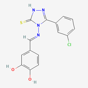 molecular formula C15H11ClN4O2S B12042268 3-(3-Chlorophenyl)-4-((3,4-dihydroxybenzylidene)amino)-1H-1,2,4-triazole-5(4H)-thione CAS No. 478255-33-3