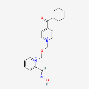 molecular formula C20H25N3O3+2 B1204239 1-[[[4-(Cyclohexylcarbonyl)pyridinio]methoxy]methyl]-2-[(hydroxyimino)methyl]pyridinium 