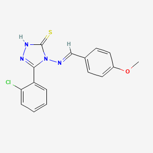 molecular formula C16H13ClN4OS B12042415 5-(2-Chlorophenyl)-4-((4-methoxybenzylidene)amino)-4H-1,2,4-triazole-3-thiol CAS No. 478254-17-0